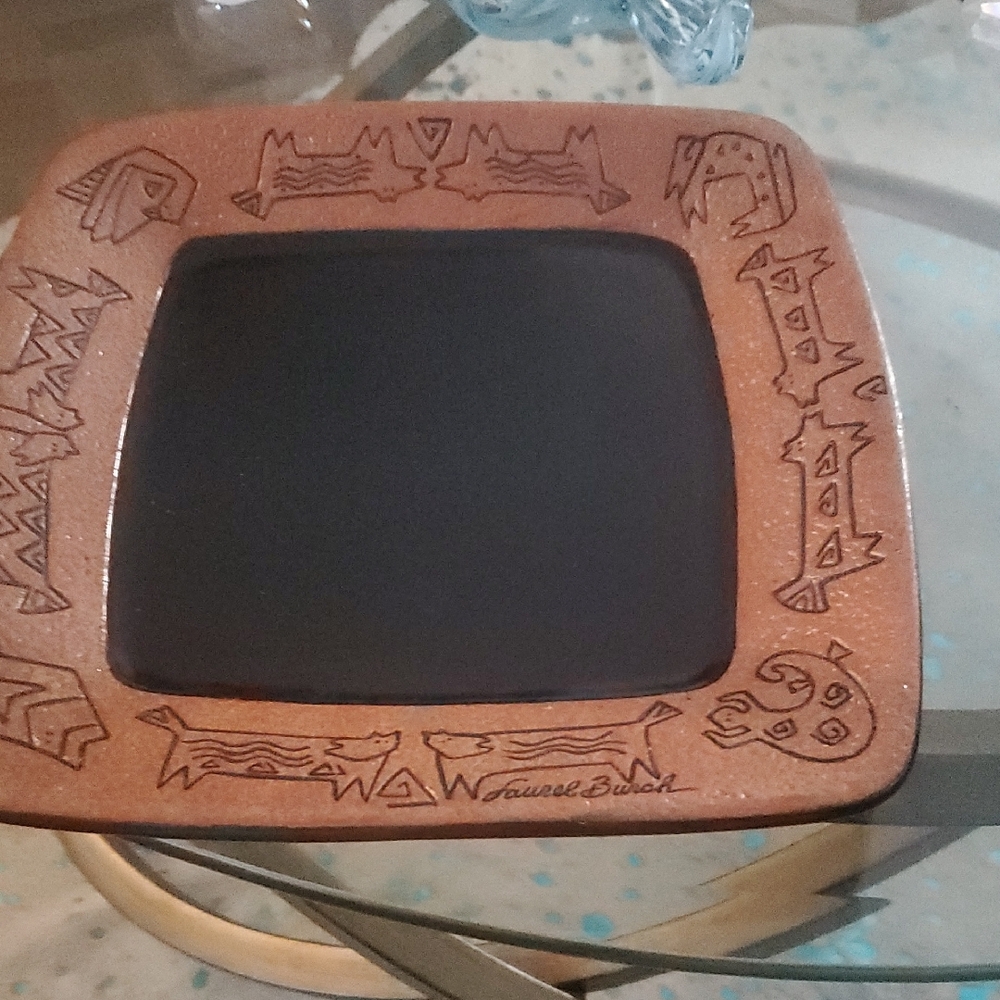 Laurel Burch Brown and Black Decorative Plate